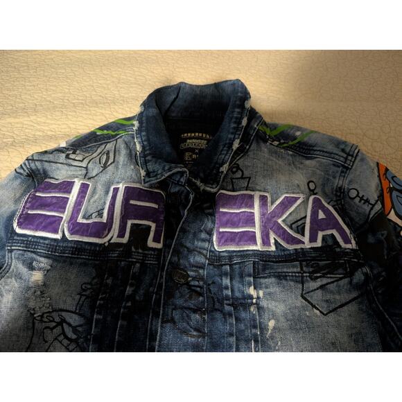 Dexter's Laboratory Cartoon Network Denim Jean Jacket Mens Sz Medium Multicolor - Picture 2 of 9